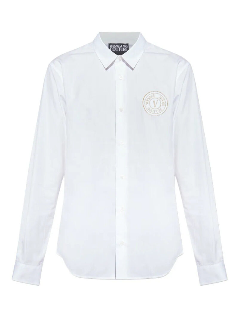 Versace Jeans Couture  logo-embroidered cotton shirt