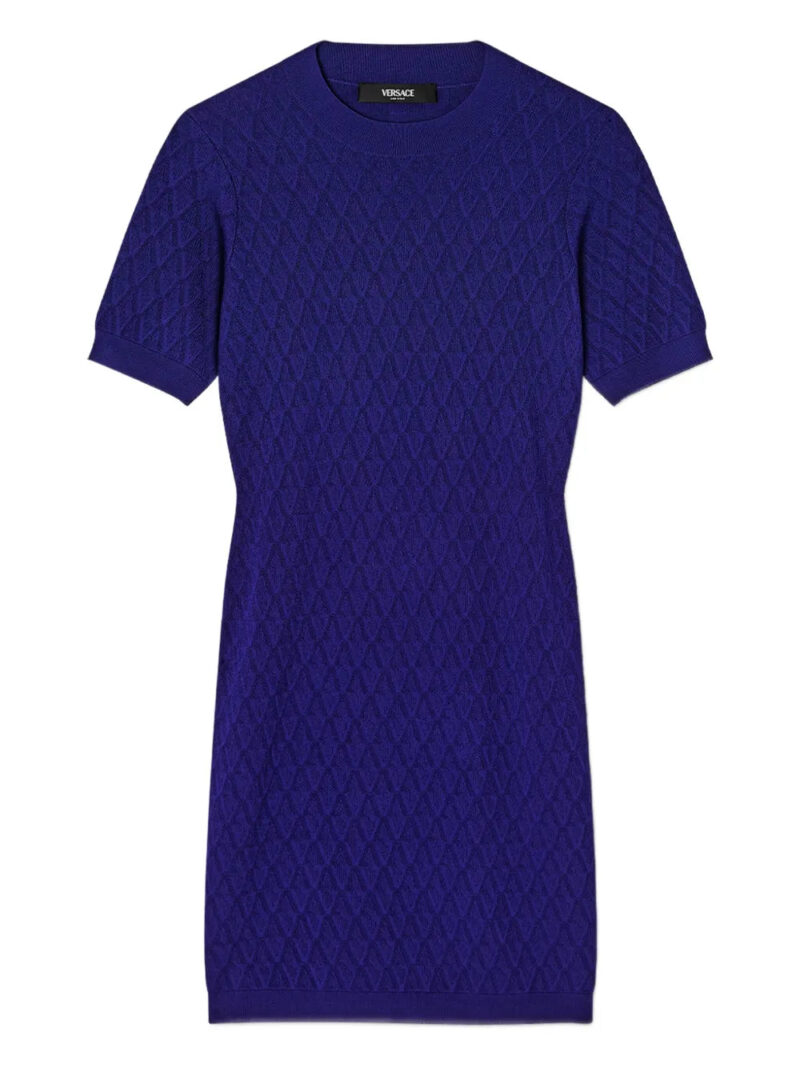 Versace  short-sleeve V-pattern mini dress