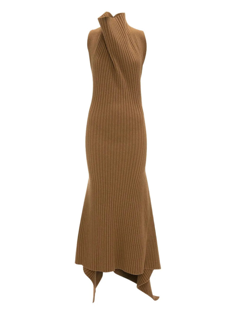 Victoria Beckham  ribbed draped midi dress
