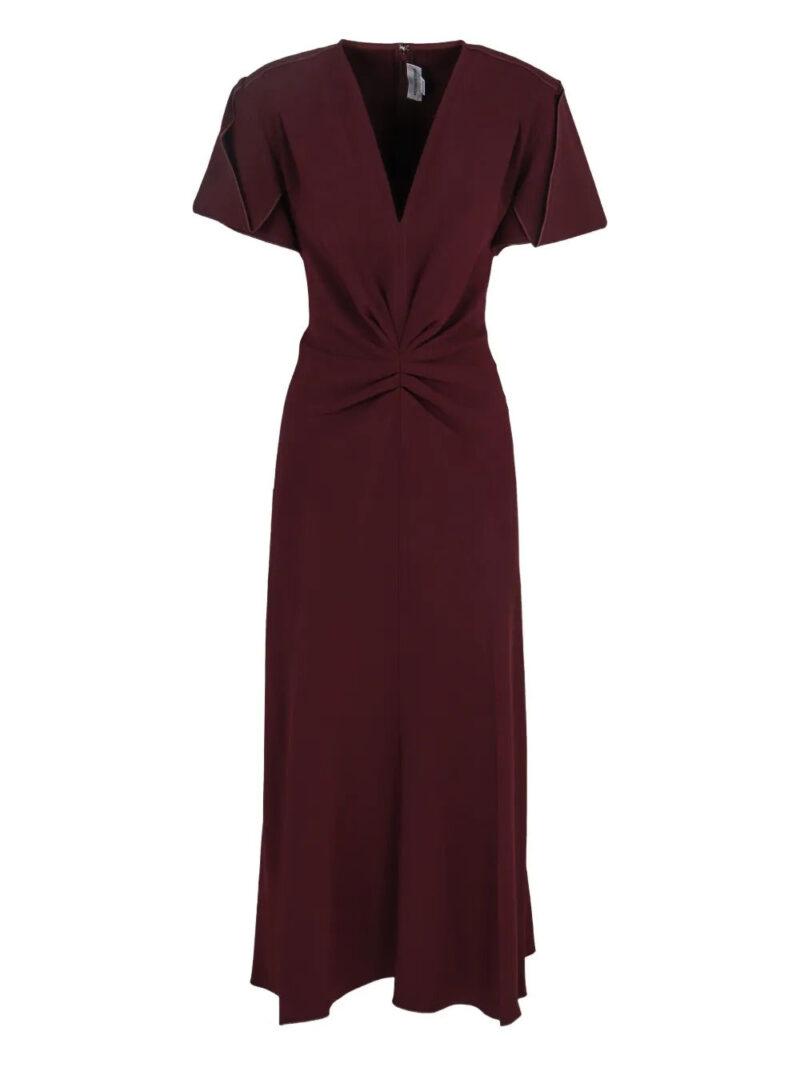 Victoria Beckham  V-neck pleated midi dress