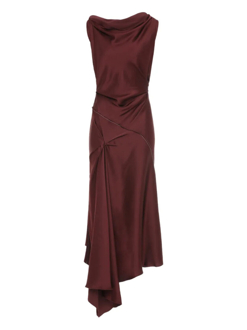 Victoria Beckham  Posy asymmetrical drape midi dress