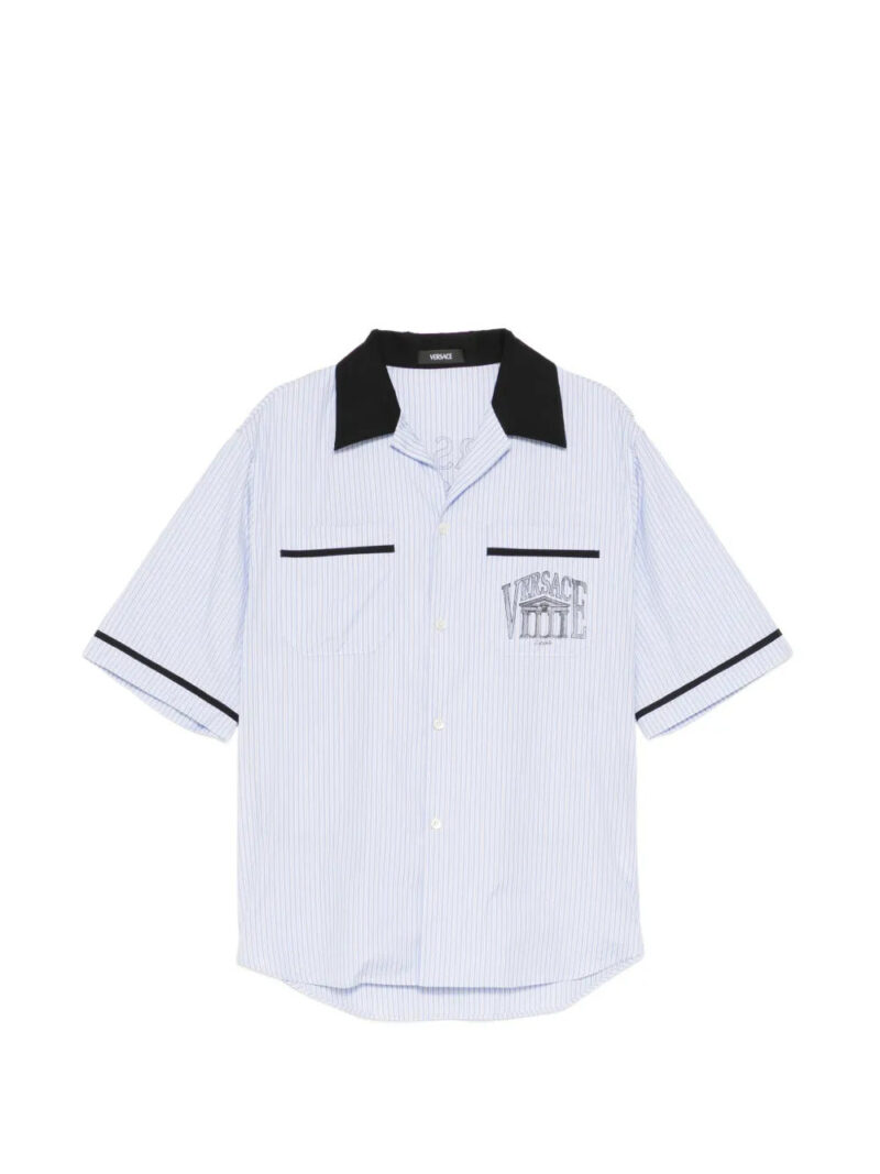 Versace  striped graphic shortleeves shirt
