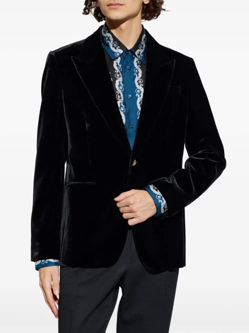 Versace  Medusa button velvet blazer
