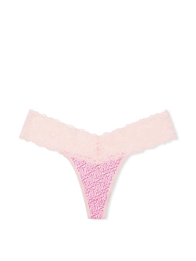 Victoria's Secret Lace-Waist Cotton Thong Panty