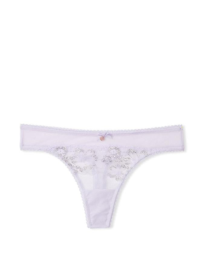 Victoria's Secret Shimmer Lace-Front Thong Panty