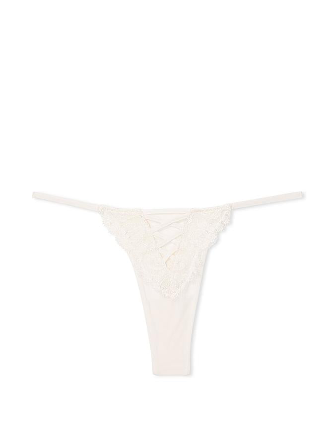 Victoria's Secret Boho Floral Embroidery Thong Panty