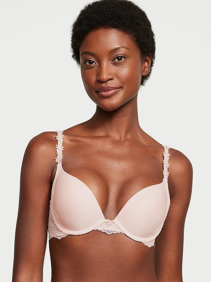 Victoria's Secret Rosebud Embroidery Smooth & Lace Push-Up Bra
