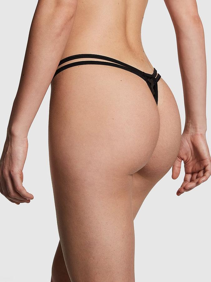 Victoria's Secret Logo Mesh Strappy Thong Panty
