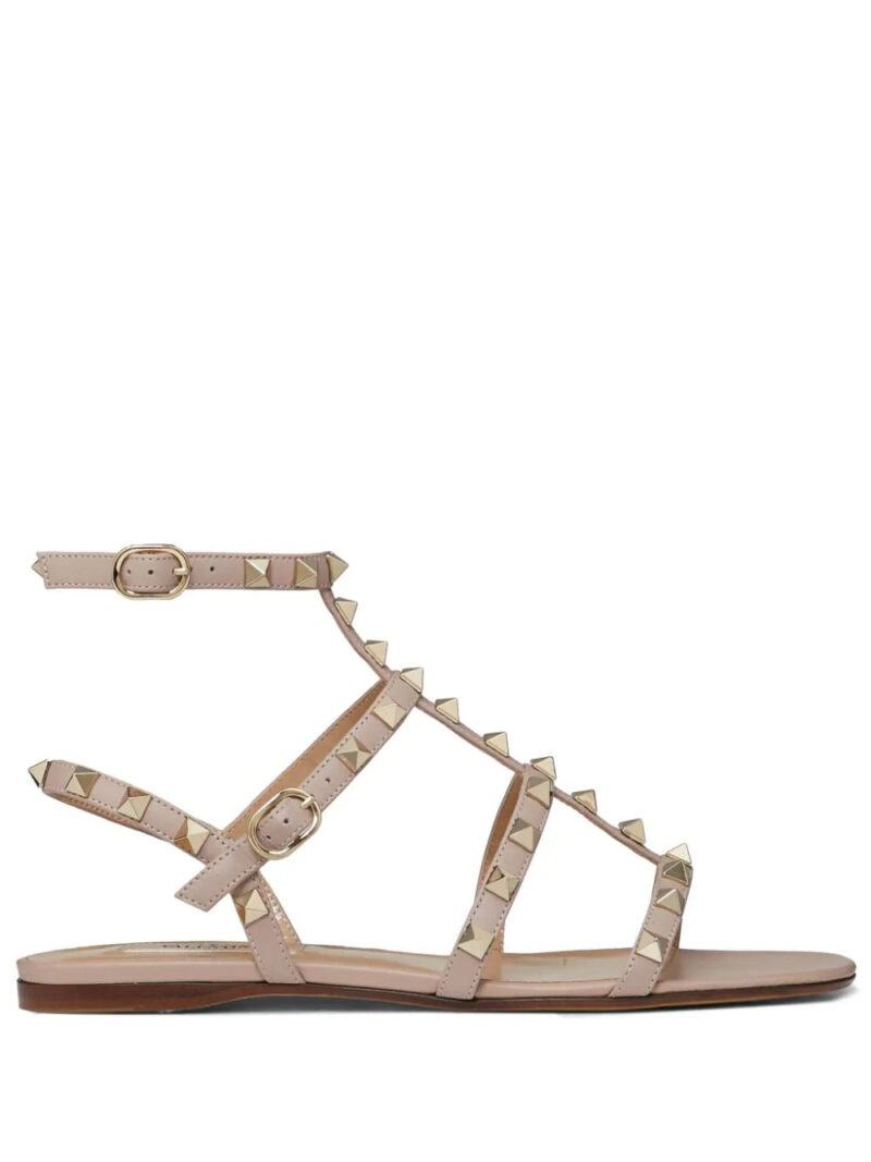 Valentino Garavani  Rockstud ankle-strap flat sandals