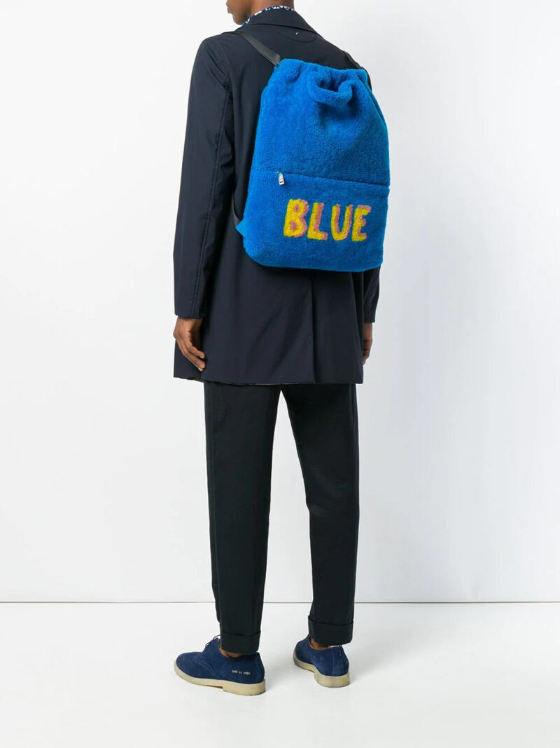 Fendi Blue slogan backpack
