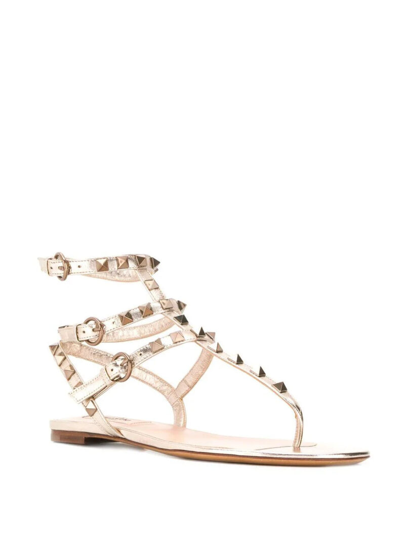 Valentino Garavani Rockstud metallic-effect sandals