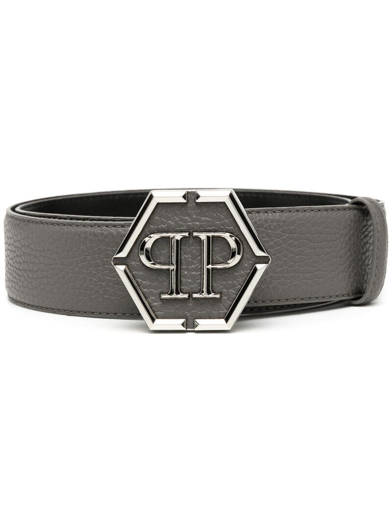Phillip plein Hexagon logo-plaque belt