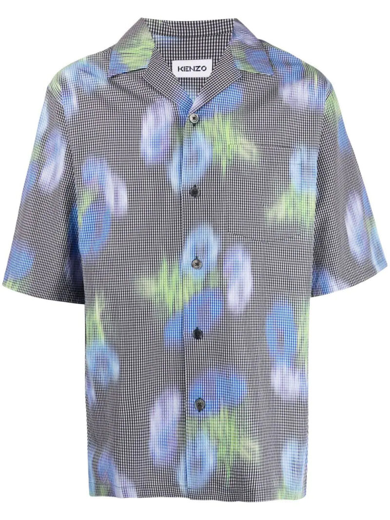 Kenzo tie-dye gingham-print shirt