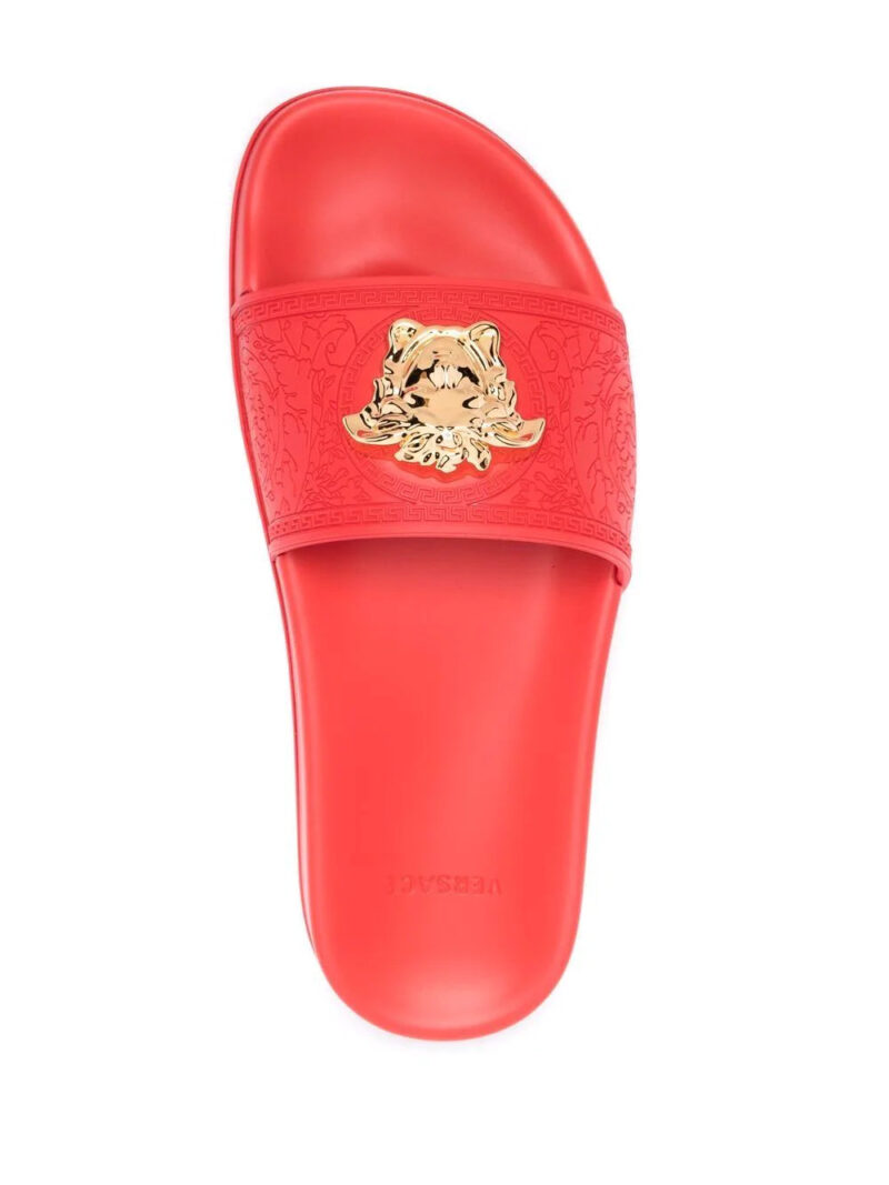 Versace  Medusa-head plaque open-toe slides