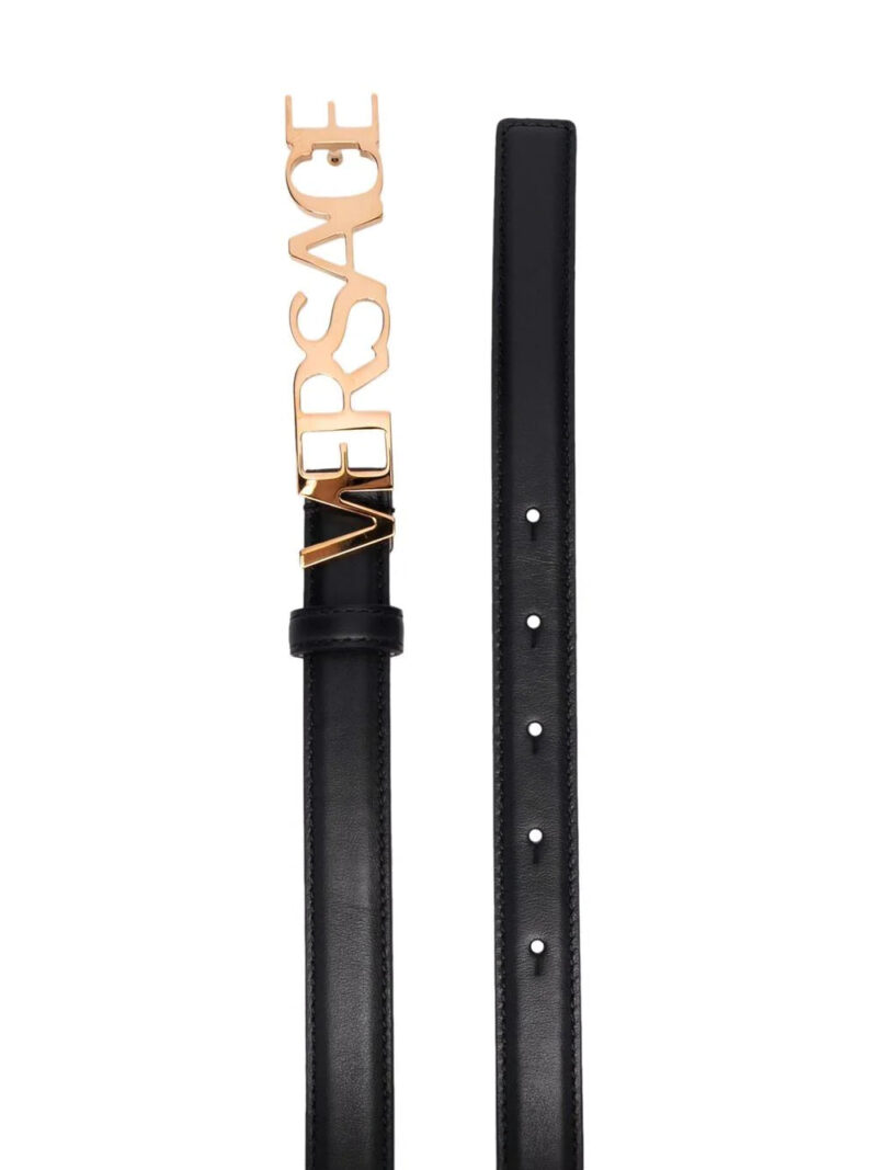 Versace  lettering logo buckle belt