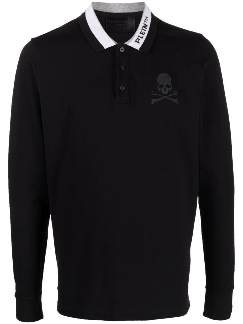 Phillip plein -logo skull print polo shirt