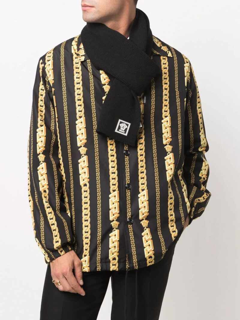 Versace Medusa-patch knit scarf