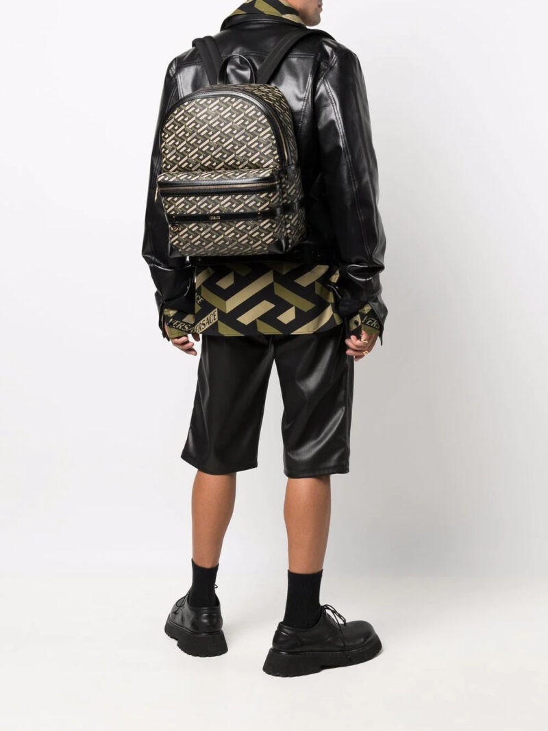 Versace monogram-print backpack