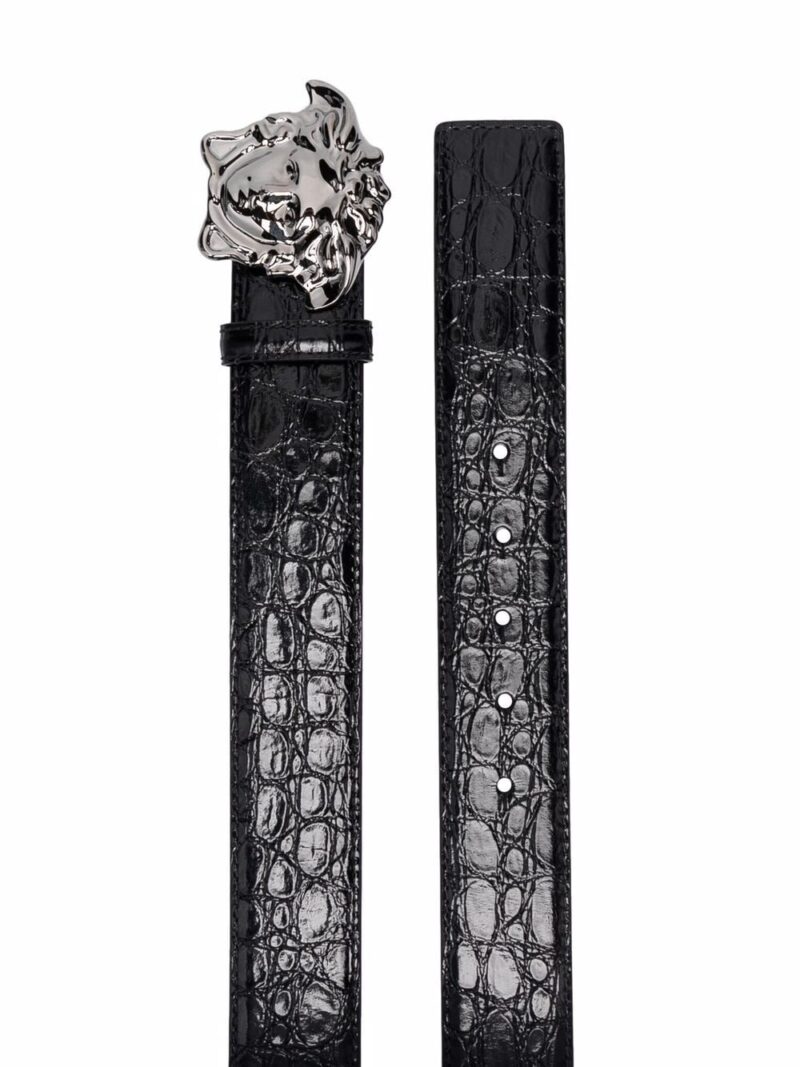 Versace Medusa-head crocodile-embossed belt
