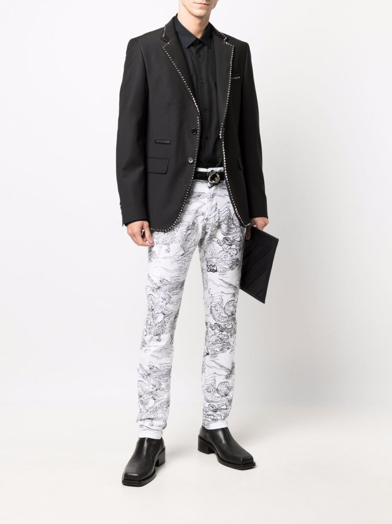 Phillip plein graphic-print skinny jeans