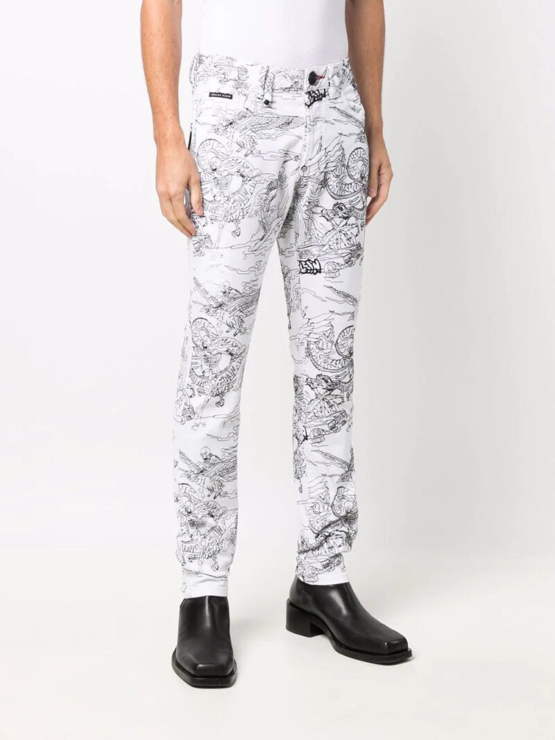 Phillip plein graphic-print skinny jeans