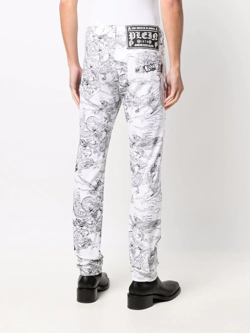 Phillip plein graphic-print skinny jeans