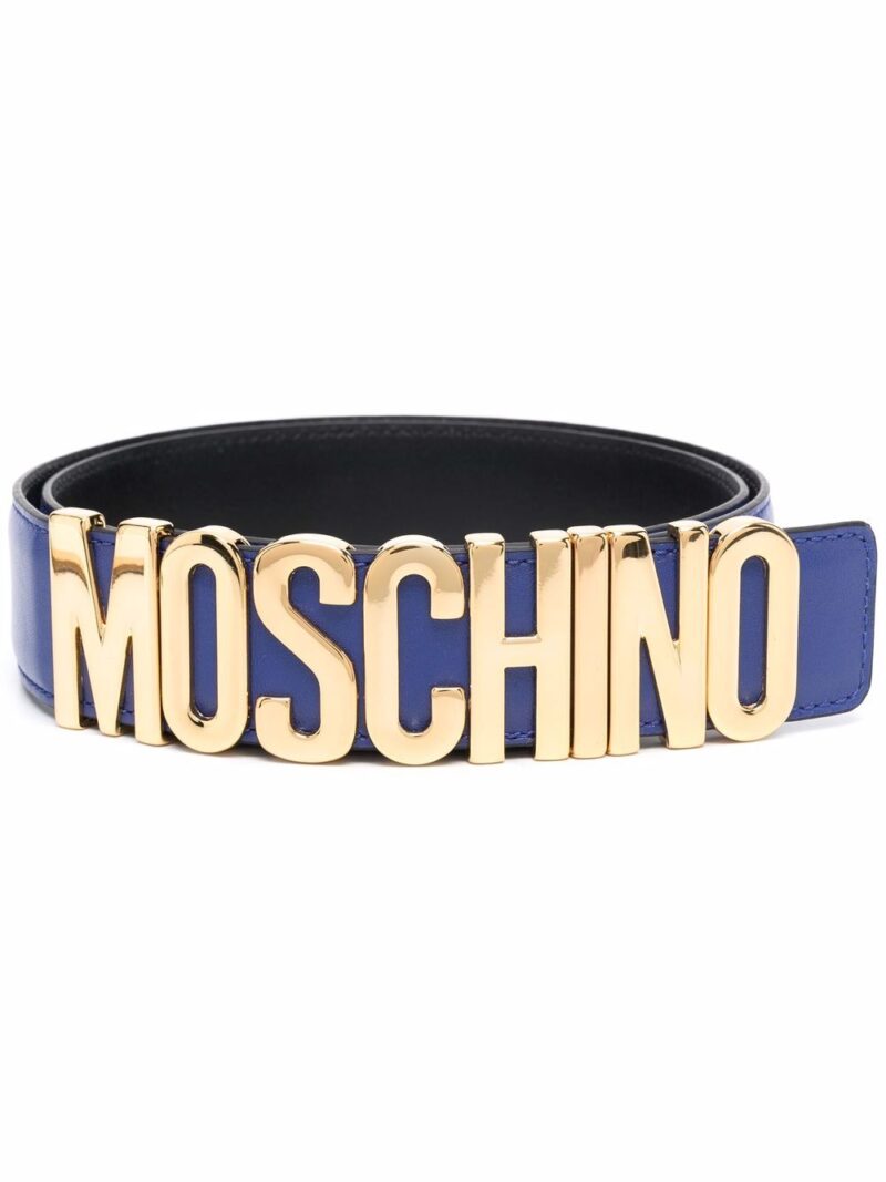 Moschino logo-plaque buckle-fastening belt