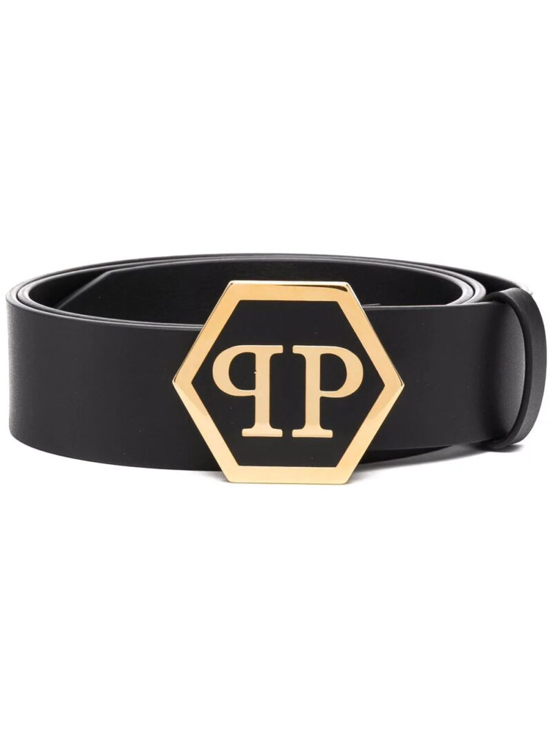 Phillip plein hexagonal logo-buckle belt