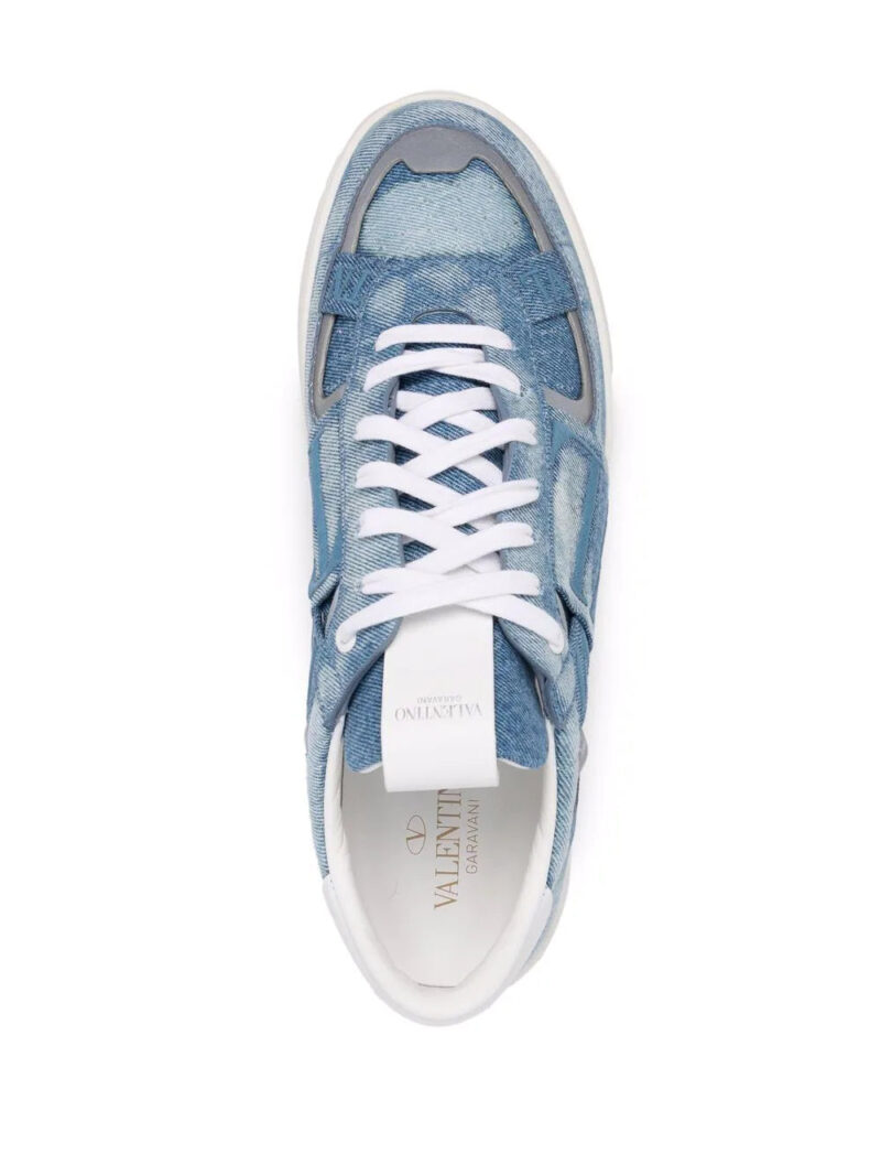 Valentino Garavani  patchwork-denim low-top sneakers