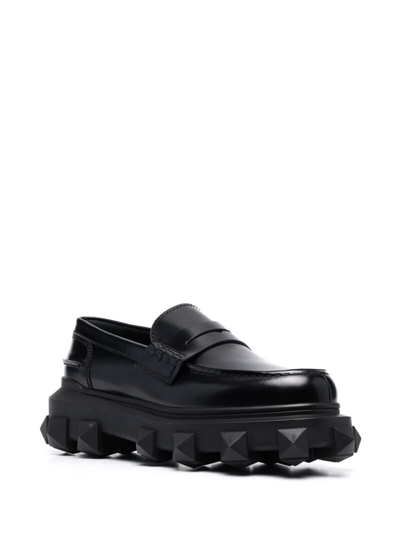 Valentino Garavani  Trackstud leather loafers