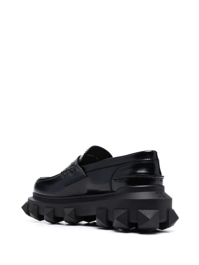 Valentino Garavani  Trackstud leather loafers