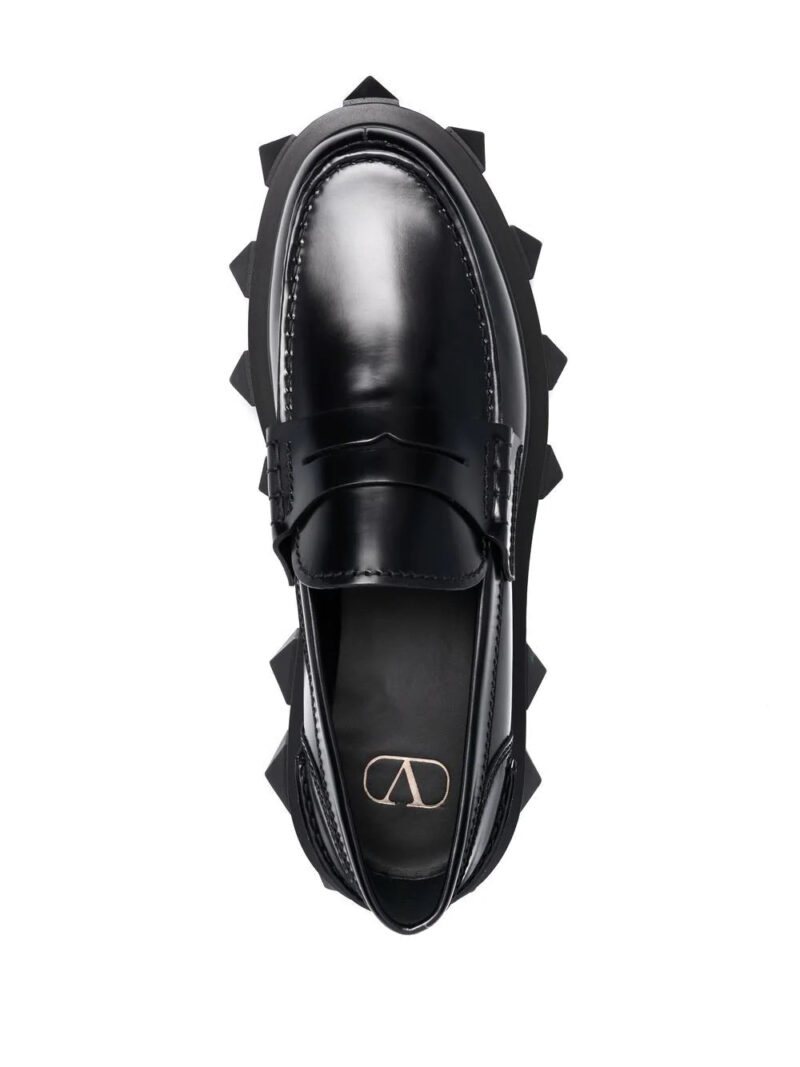 Valentino Garavani  Trackstud leather loafers