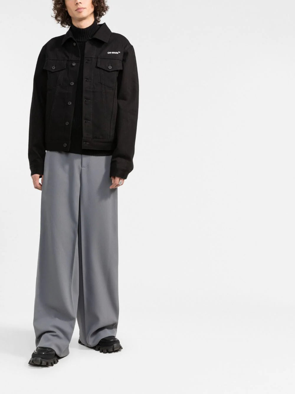 Off-White chest logo-print denim jacket - Image 2