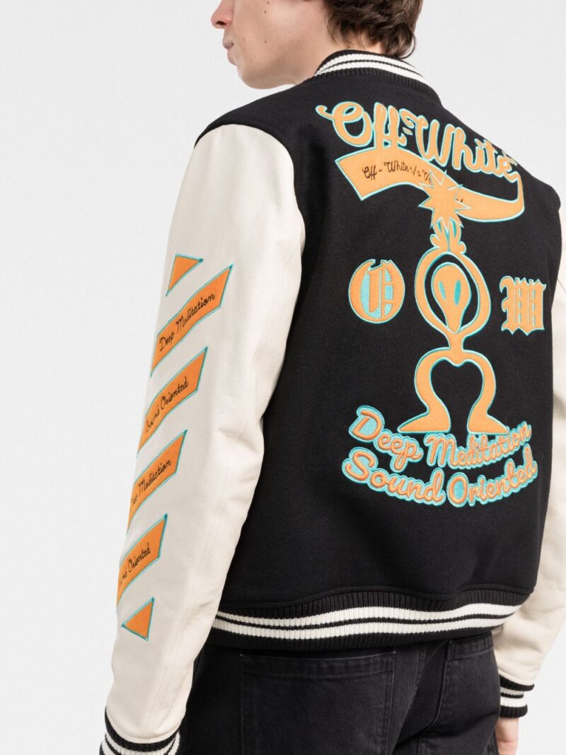 Off-White  logo-patches varsity jacket