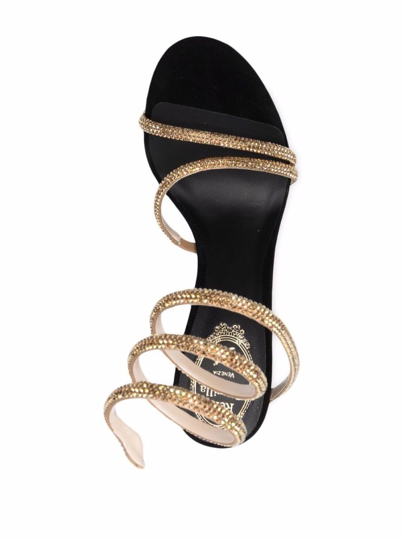 René Caovilla  Margot 120mm jewelled snake sandals