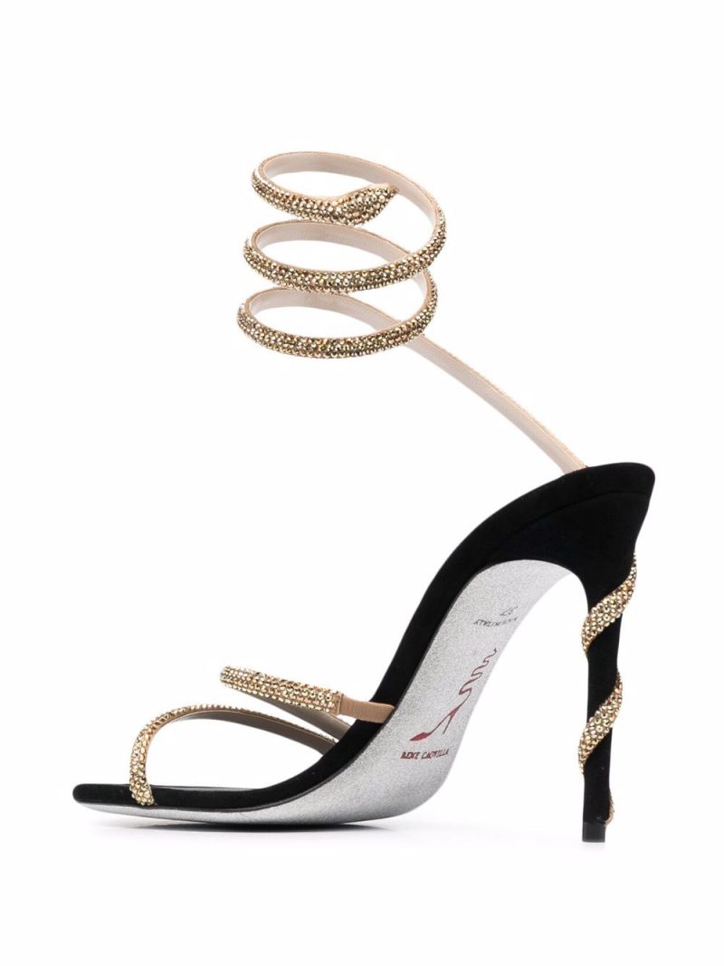 René Caovilla  Margot 120mm jewelled snake sandals