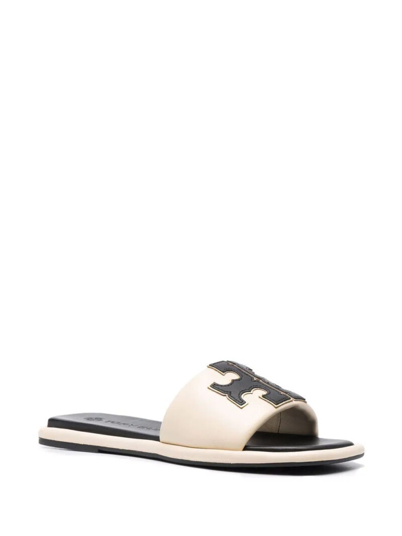 Tory Burch logo-patch slides