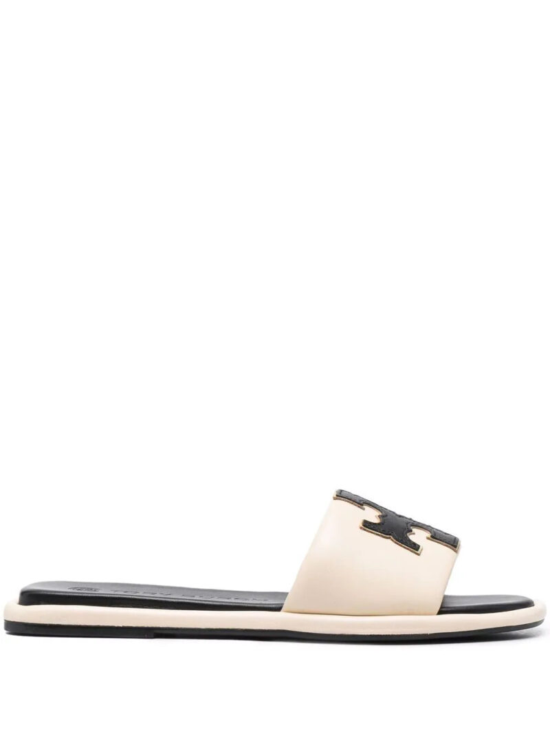 Tory Burch logo-patch slides
