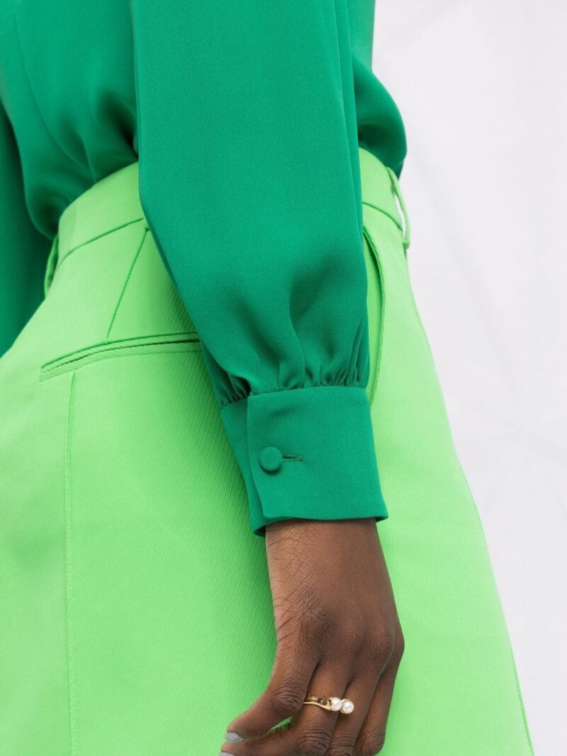 Valentino Garavani spread-collar silk top