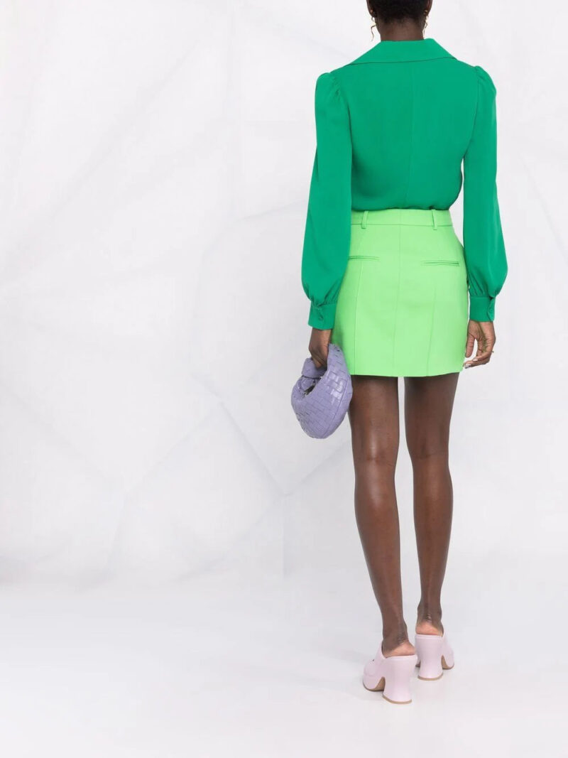 Valentino Garavani spread-collar silk top