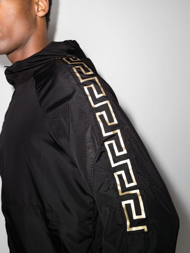 Versace La Greca-print zip-fastening hoodie