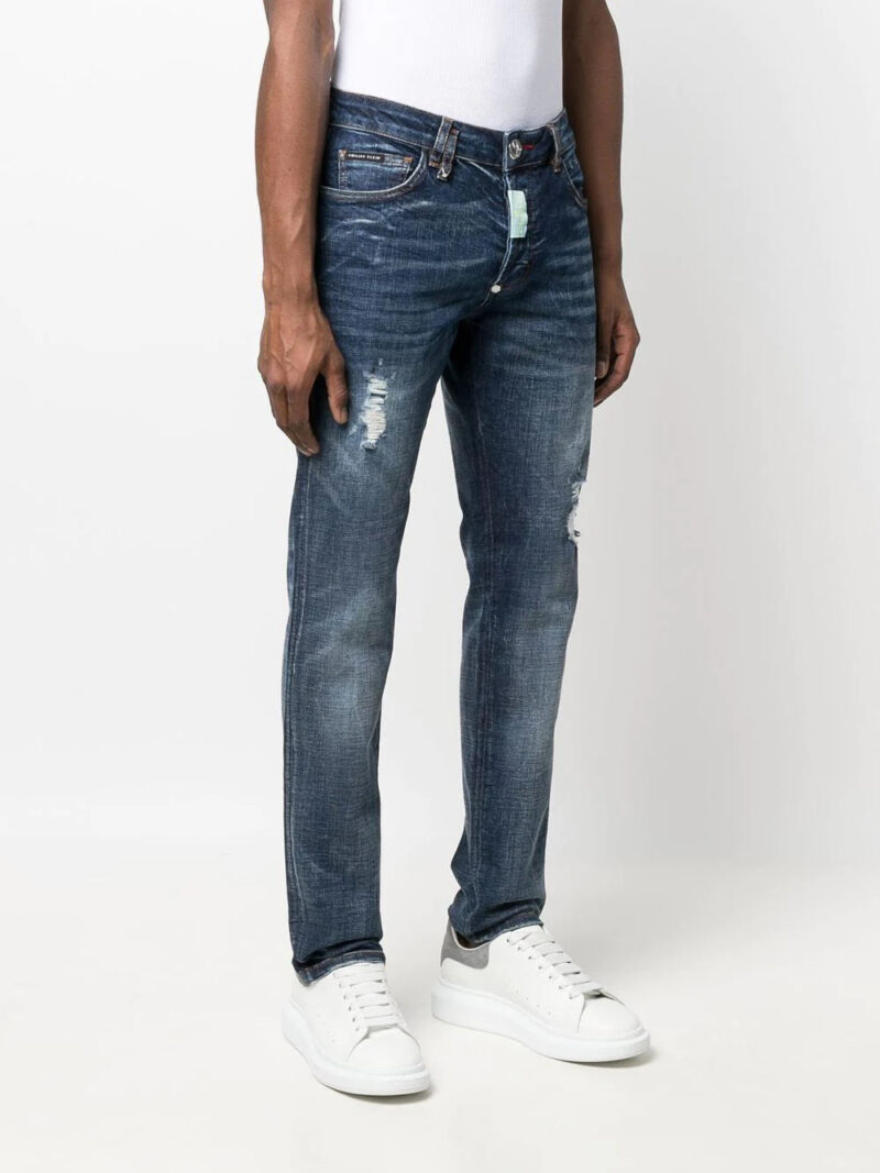Phillip plein distressed straight-cut jeans