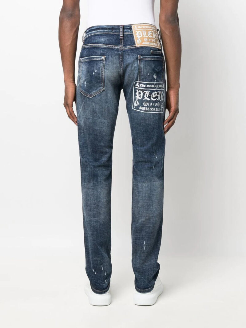 Phillip plein distressed straight-cut jeans