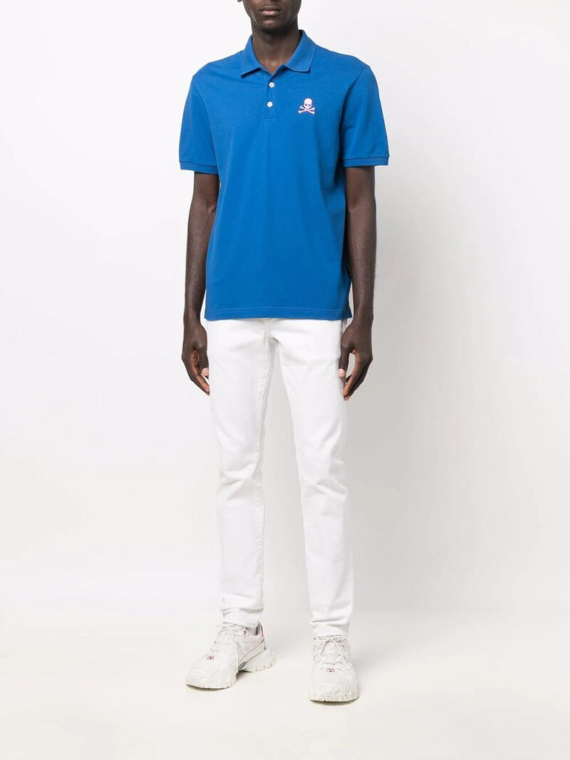 Phillip plein -skull-embroidered polo shirt
