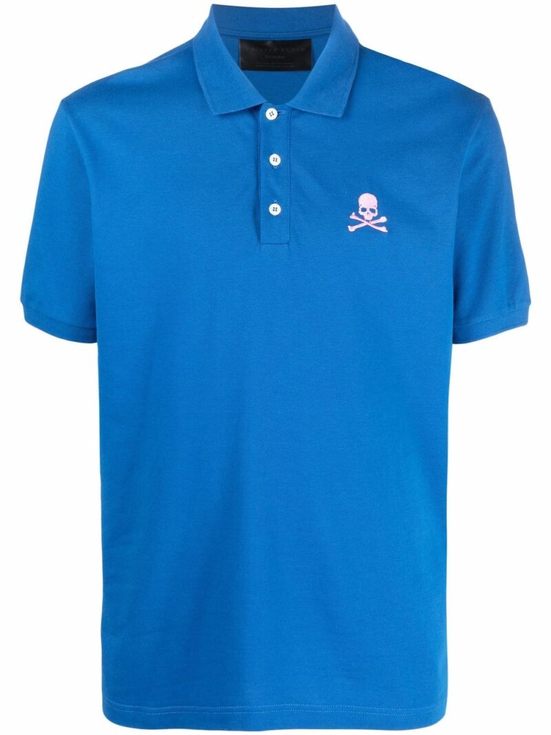 Phillip plein -skull-embroidered polo shirt