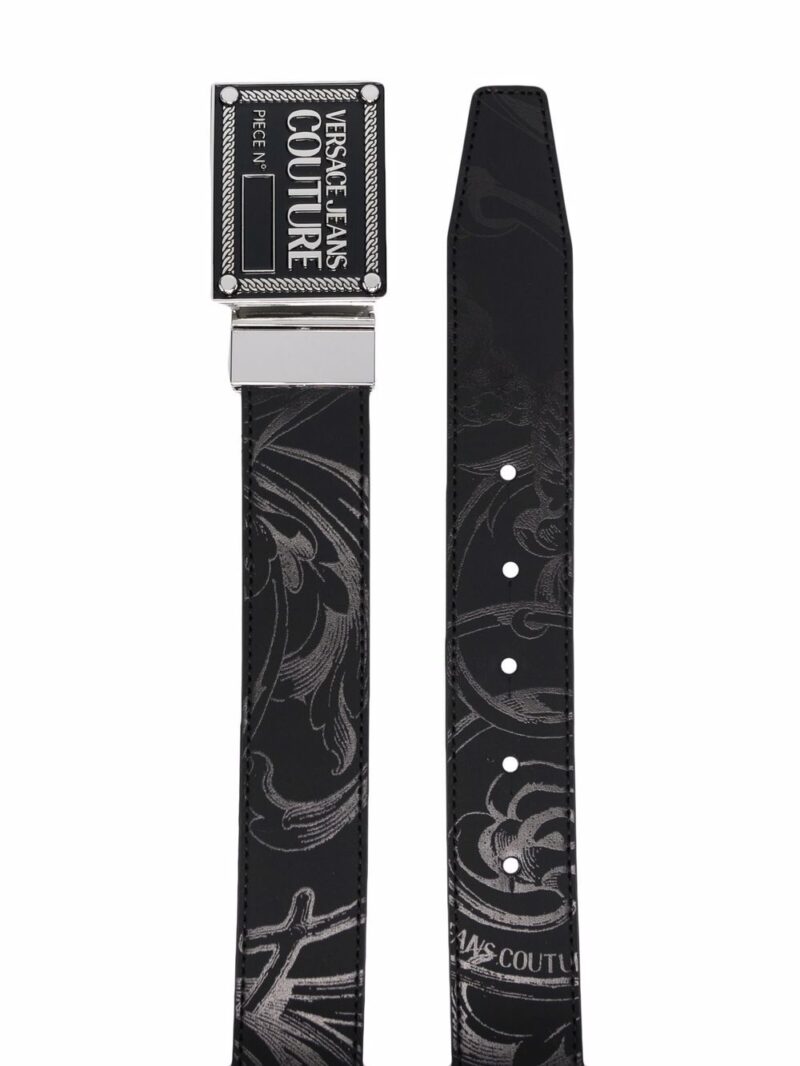 Versace paisley-print logo-buckle belt