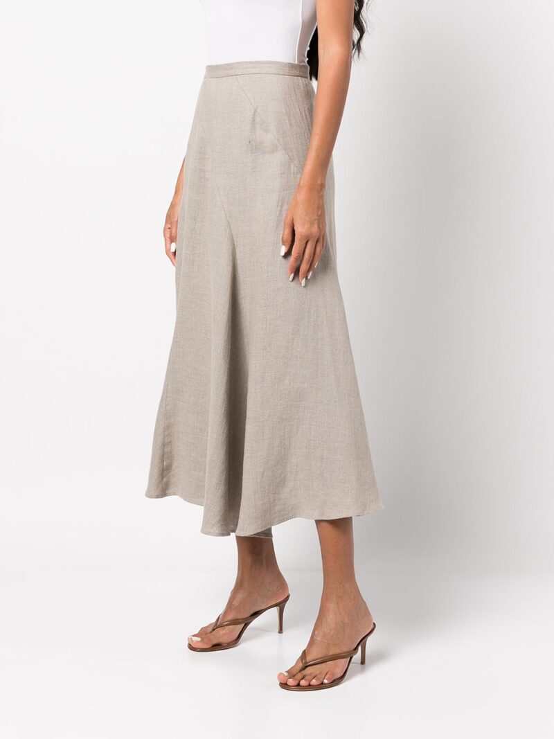 VOZ  Spiral linen midi skirt