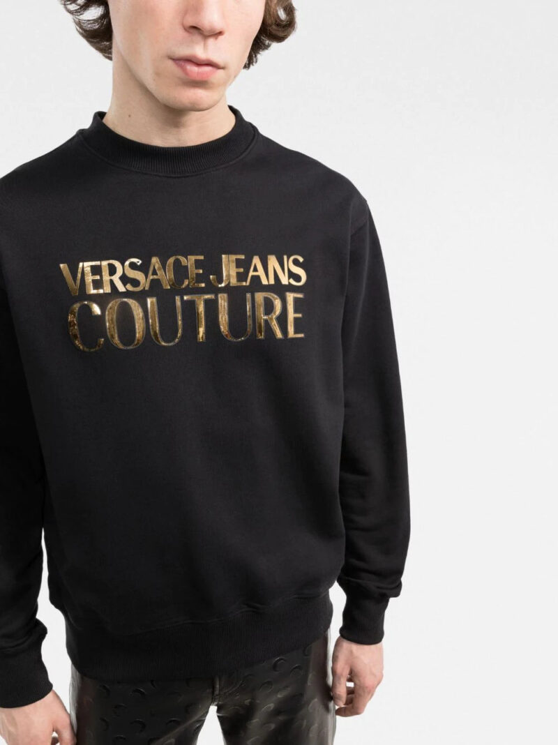 Versace Jeans Couture  logo-print metallic sweatshirt