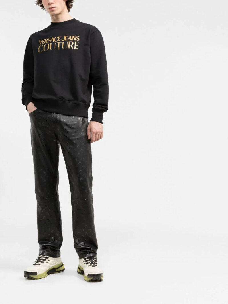 Versace Jeans Couture  logo-print metallic sweatshirt