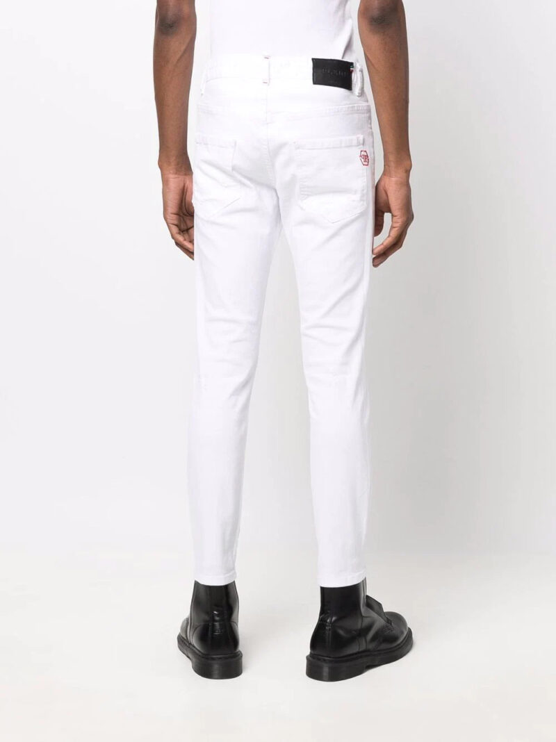 Phillip plein embroidered-logo slim-fit jeans